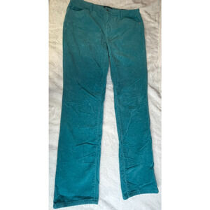 Talbots Jeans Simply Flattering Five Pocket Slim Straight Sz 10 Teal corduroy